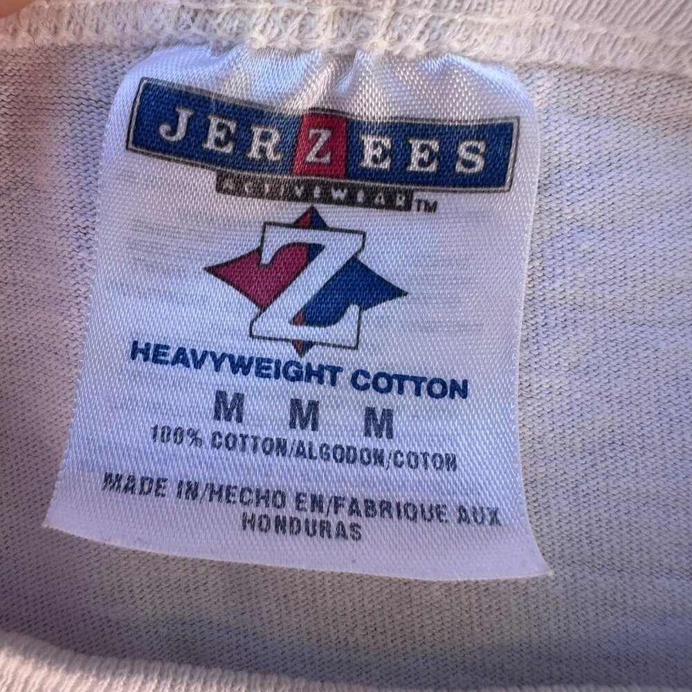 Vintage Jerzees County Of Mariposa Lifeguard Muscle Tank Top White/Red 100% Cott - Picture 2 of 10